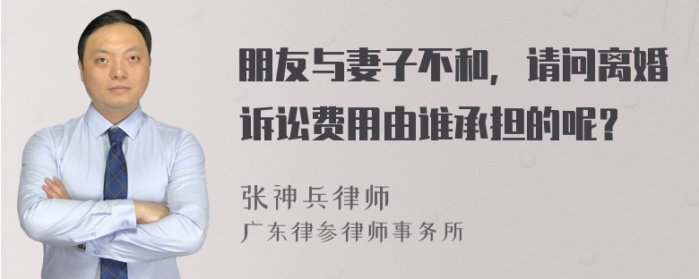 朋友与妻子不和，请问离婚诉讼费用由谁承担的呢？