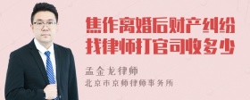 焦作离婚后财产纠纷找律师打官司收多少