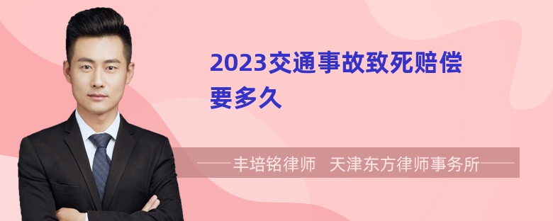 2023交通事故致死赔偿要多久