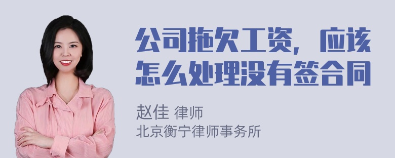 公司拖欠工资，应该怎么处理没有签合同