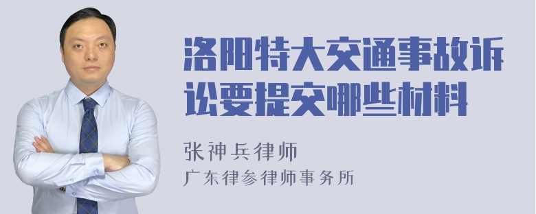 洛阳特大交通事故诉讼要提交哪些材料