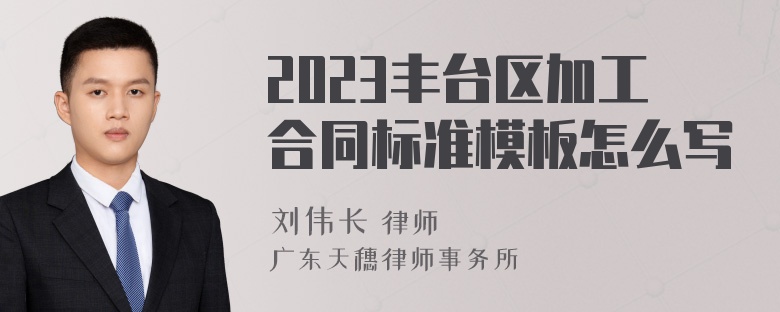 2023丰台区加工合同标准模板怎么写