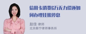 信用卡消费6万无力偿还如何办理挂账停息