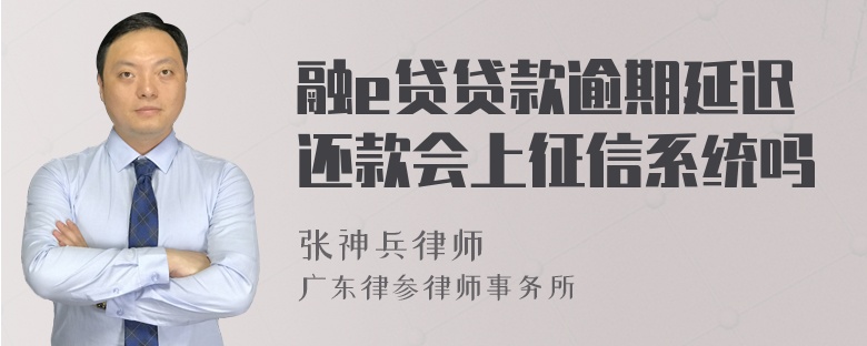 融e贷贷款逾期延迟还款会上征信系统吗