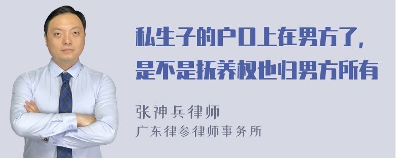 私生子的户口上在男方了，是不是抚养权也归男方所有