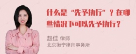 什么是“先予执行”？在哪些情况下可以先予执行？