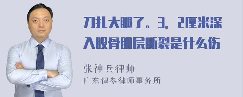 刀扎大腿了。3．2厘米深入股骨肌层断裂是什么伤