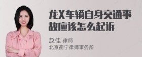 龙X车辆自身交通事故应该怎么起诉