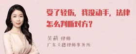 受了轻伤，我没动手，法律怎么判断对方？