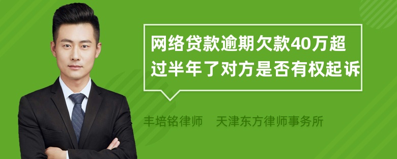 网络贷款逾期欠款40万超过半年了对方是否有权起诉