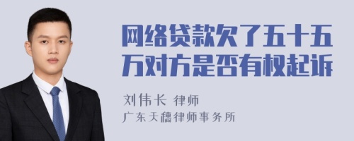 网络贷款欠了五十五万对方是否有权起诉