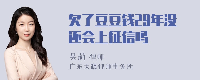 欠了豆豆钱29年没还会上征信吗