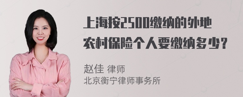 上海按2500缴纳的外地农村保险个人要缴纳多少？