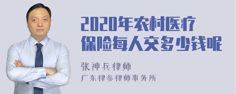 2020年农村医疗保险每人交多少钱呢