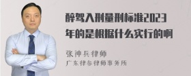 醉驾入刑量刑标准2023年的是根据什么实行的啊