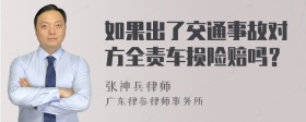 如果出了交通事故对方全责车损险赔吗？