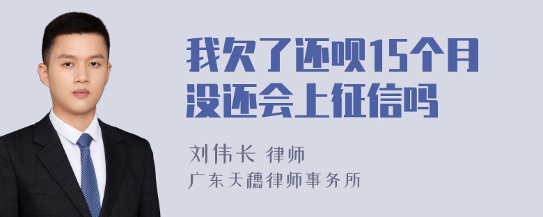 我欠了还呗15个月没还会上征信吗