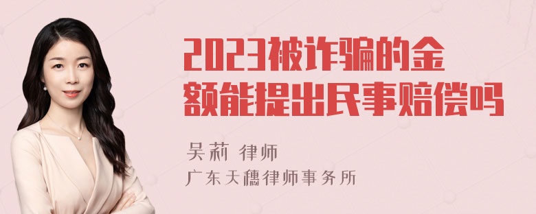 2023被诈骗的金额能提出民事赔偿吗