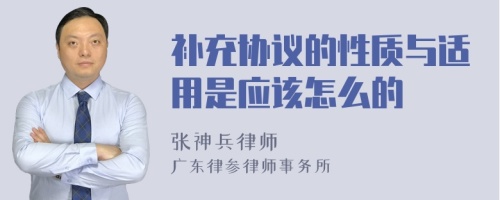补充协议的性质与适用是应该怎么的