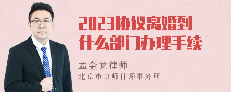 2023协议离婚到什么部门办理手续