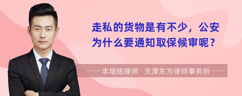 走私的货物是有不少，公安为什么要通知取保候审呢？