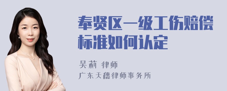 奉贤区一级工伤赔偿标准如何认定