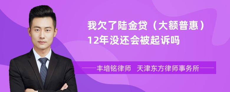 我欠了陆金贷（大额普惠）12年没还会被起诉吗