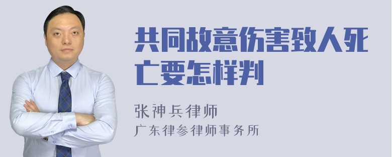 共同故意伤害致人死亡要怎样判