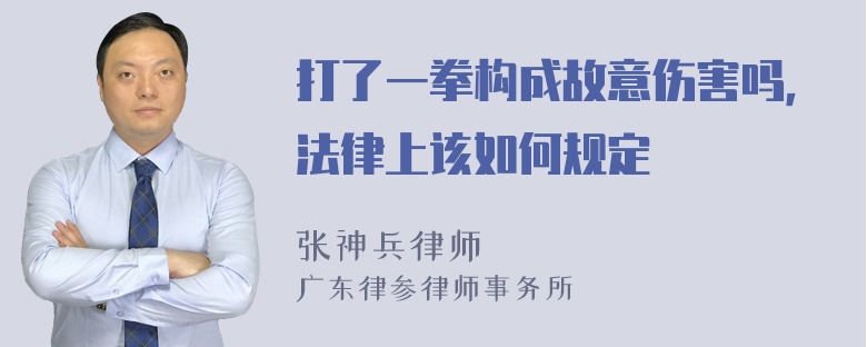 打了一拳构成故意伤害吗，法律上该如何规定