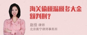 海关偷税漏税多大金额判刑？