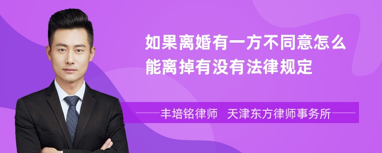 如果离婚有一方不同意怎么能离掉有没有法律规定