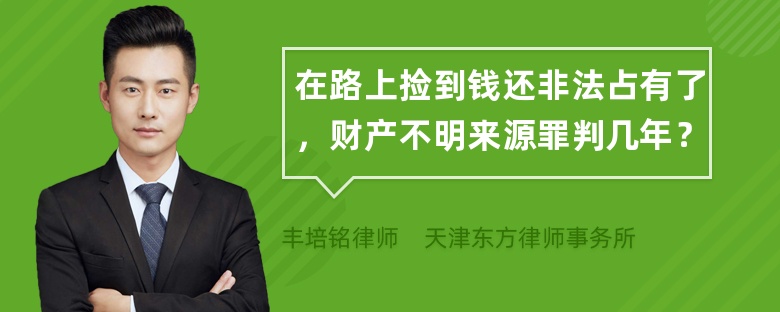 在路上捡到钱还非法占有了，财产不明来源罪判几年？