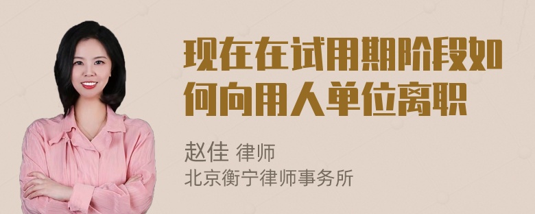 现在在试用期阶段如何向用人单位离职