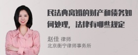 民法典离婚的财产和债务如何处理，法律有哪些规定