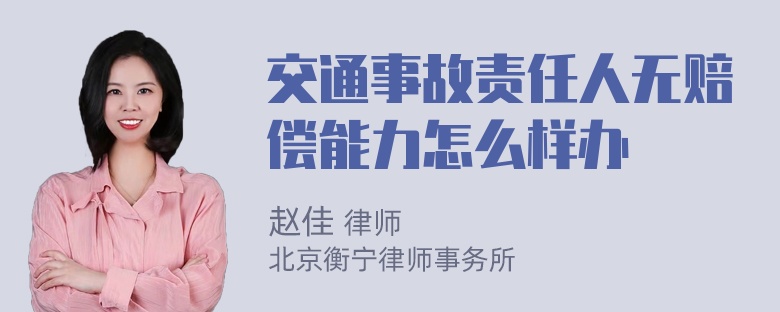 交通事故责任人无赔偿能力怎么样办