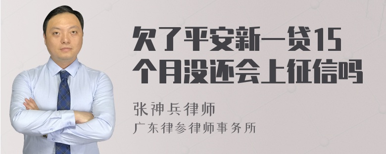 欠了平安新一贷15个月没还会上征信吗