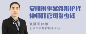 安阳刑事案件辩护找律师打官司多少钱