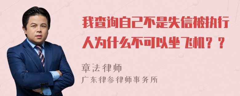 我查询自己不是失信被执行人为什么不可以坐飞机？？