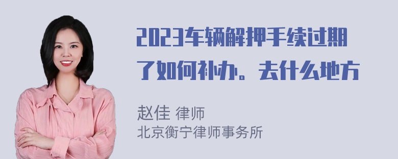 2023车辆解押手续过期了如何补办。去什么地方