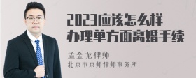 2023应该怎么样办理单方面离婚手续