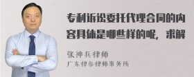 专利诉讼委托代理合同的内容具体是哪些样的呢，求解