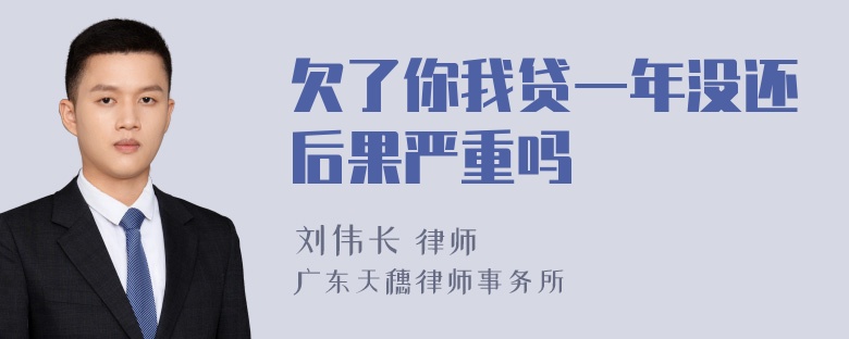 欠了你我贷一年没还后果严重吗