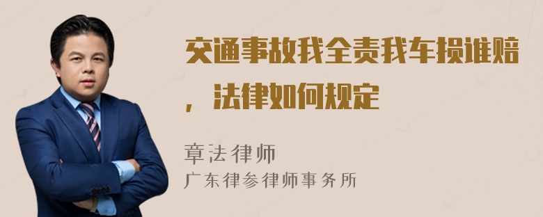 交通事故我全责我车损谁赔，法律如何规定