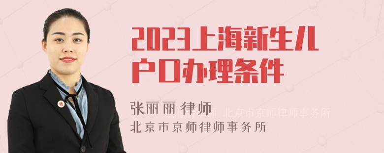 2023上海新生儿户口办理条件