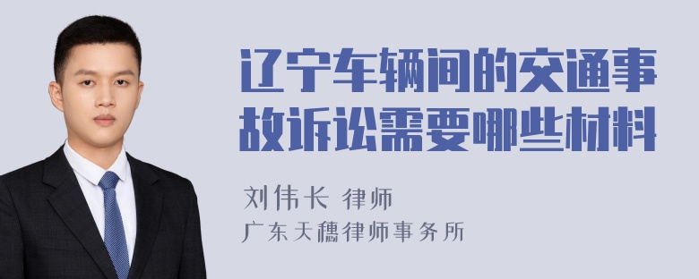 辽宁车辆间的交通事故诉讼需要哪些材料