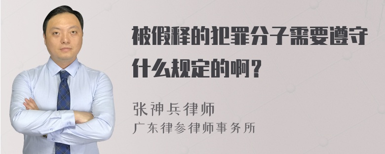 被假释的犯罪分子需要遵守什么规定的啊？