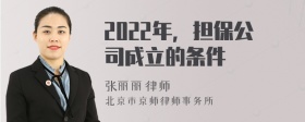 2022年，担保公司成立的条件