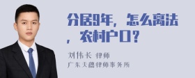 分居9年，怎么离法，农村户口？