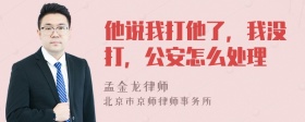 他说我打他了，我没打，公安怎么处理