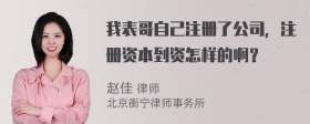 我表哥自己注册了公司，注册资本到资怎样的啊？